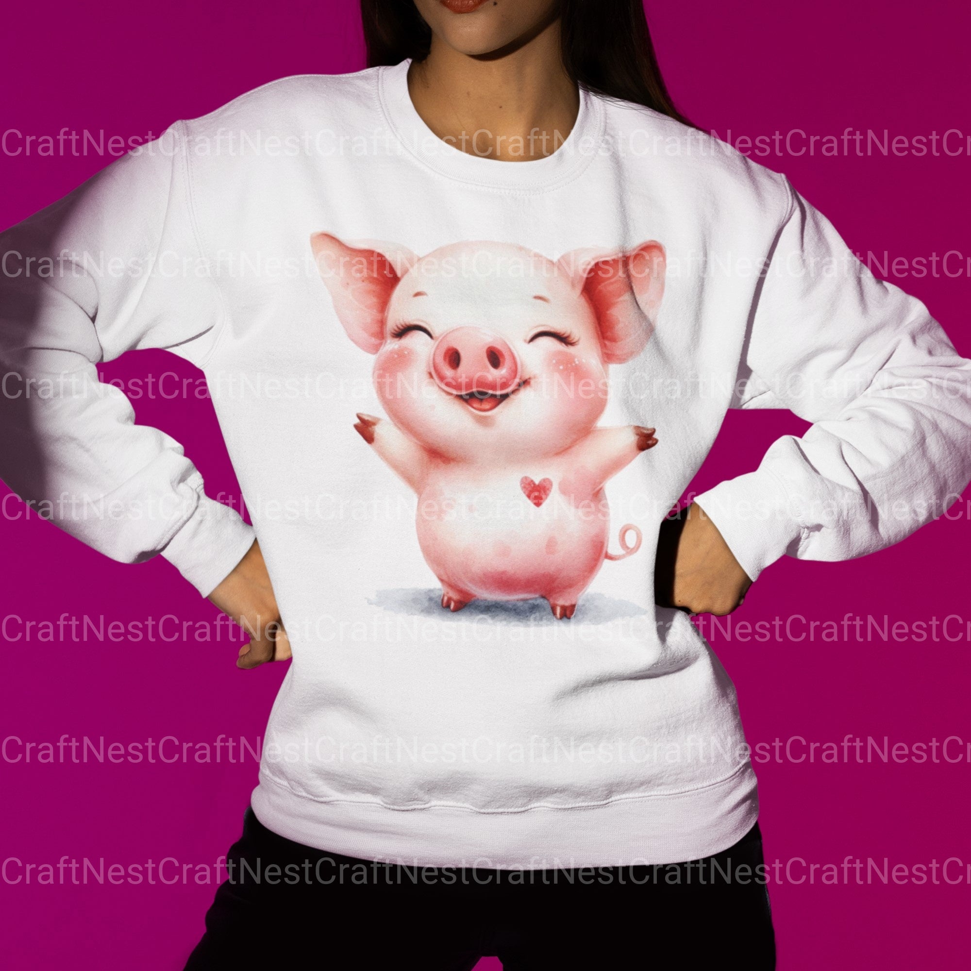 Cute Pigs Clipart Bundle