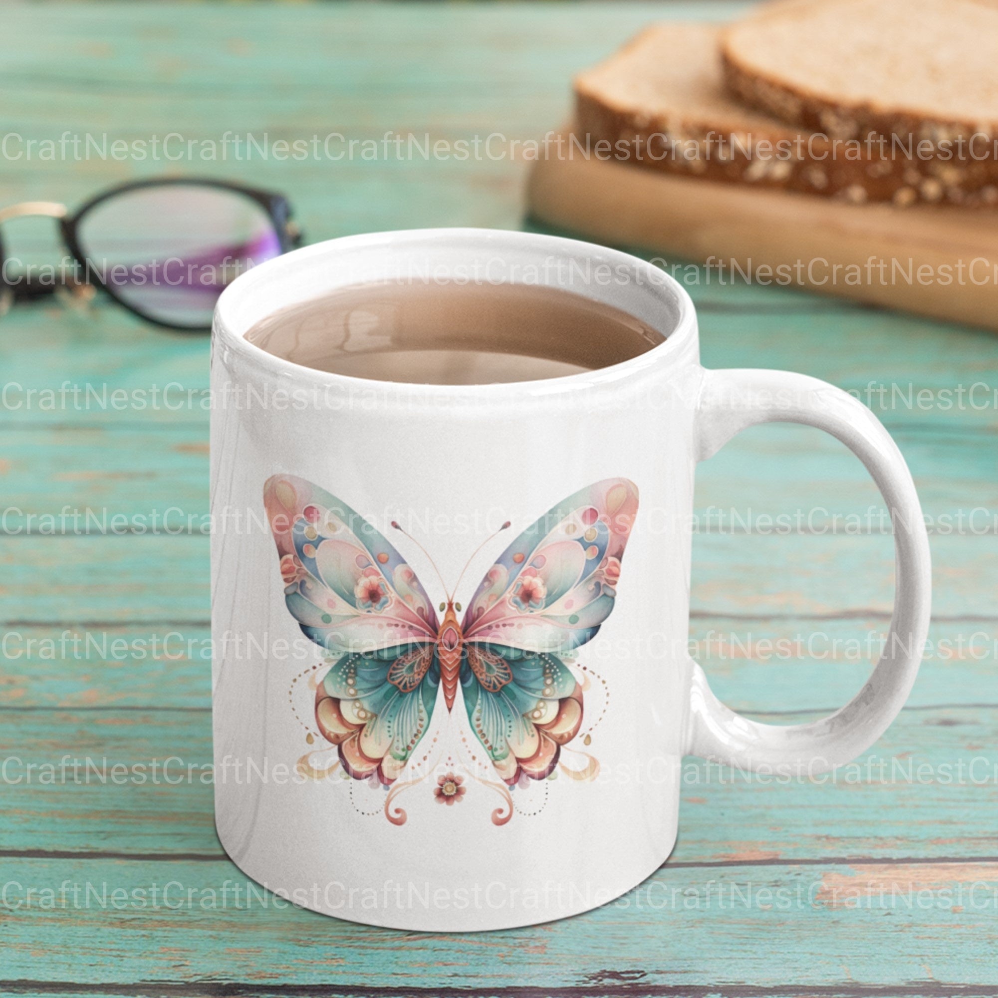 Boho Butterflies Clipart Bundle