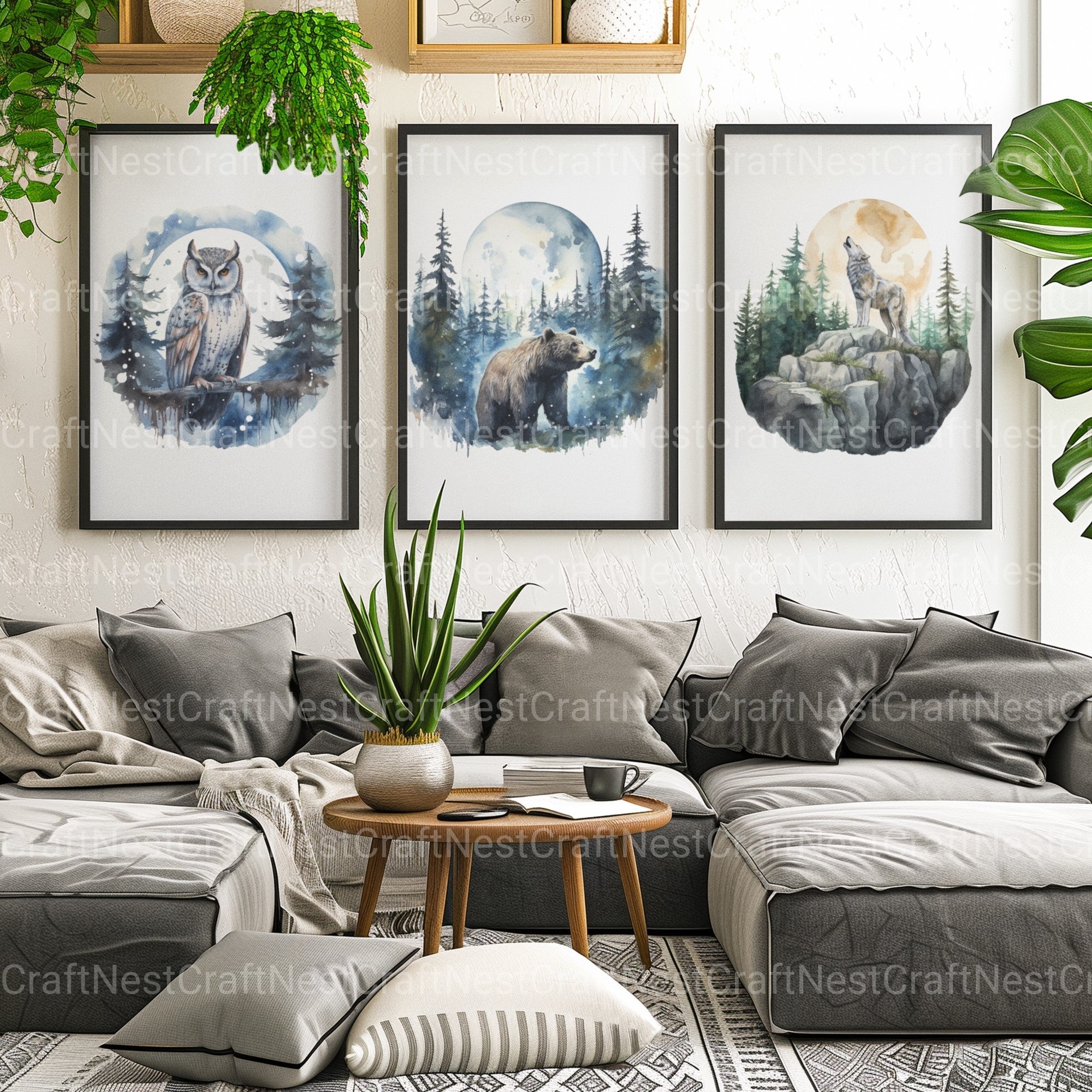 Forest Moon Nature Clipart Bundle