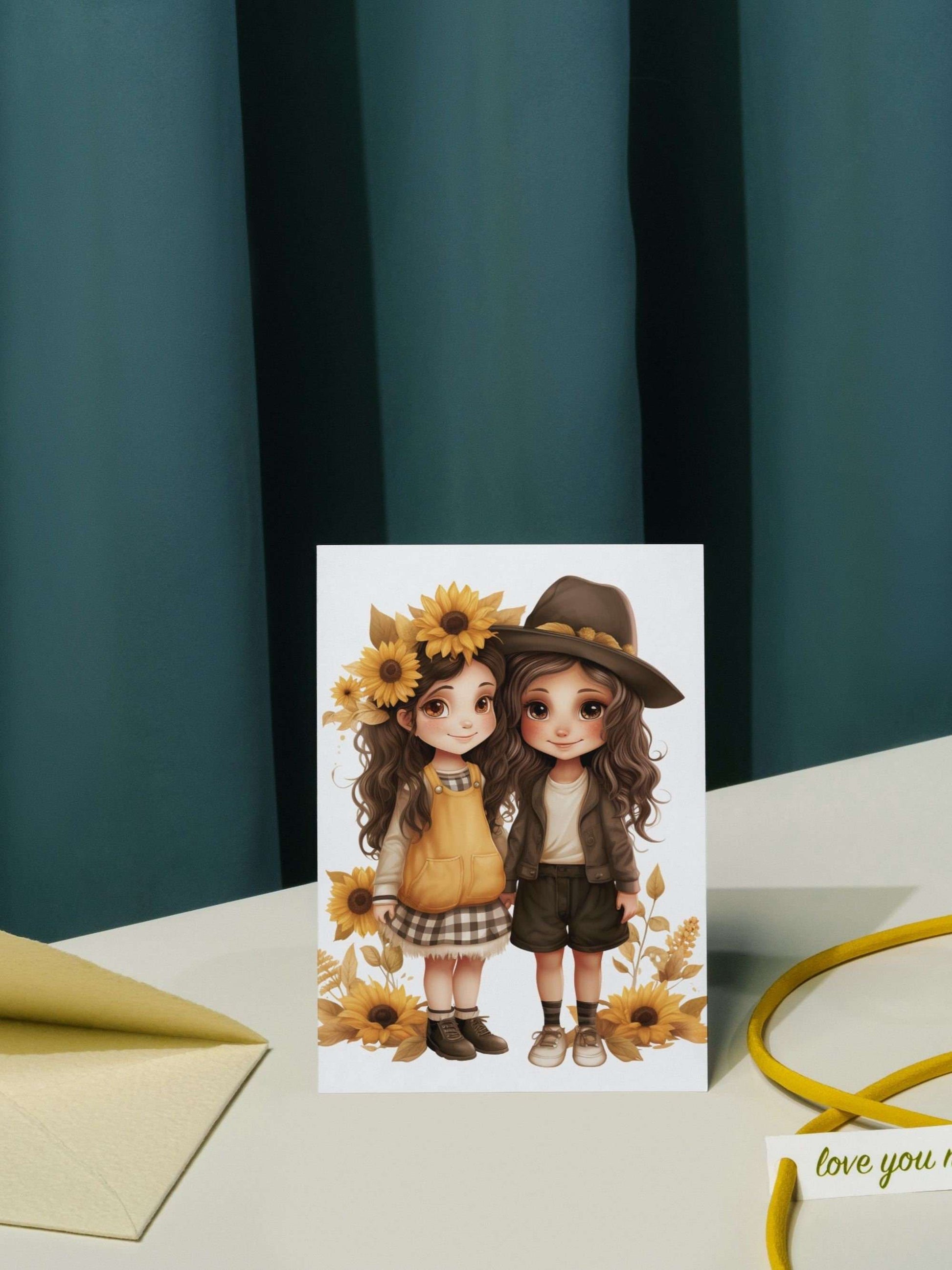 Best Friends Sunflower Flowers Clipart - CraftNest - Digital Crafting and Art