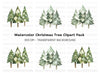 Geometric Christmas Trees Clipart Bundle