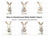 White Rabbit with Pocket Watch Clipart Bundle