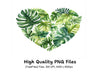 Tropical Leaf Heart Clipart Bundle