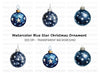 Dark Blue Starry Christmas Baubles Clipart Bundle