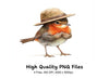 Cute Robin Birds with Straw Hats Clipart Bundle