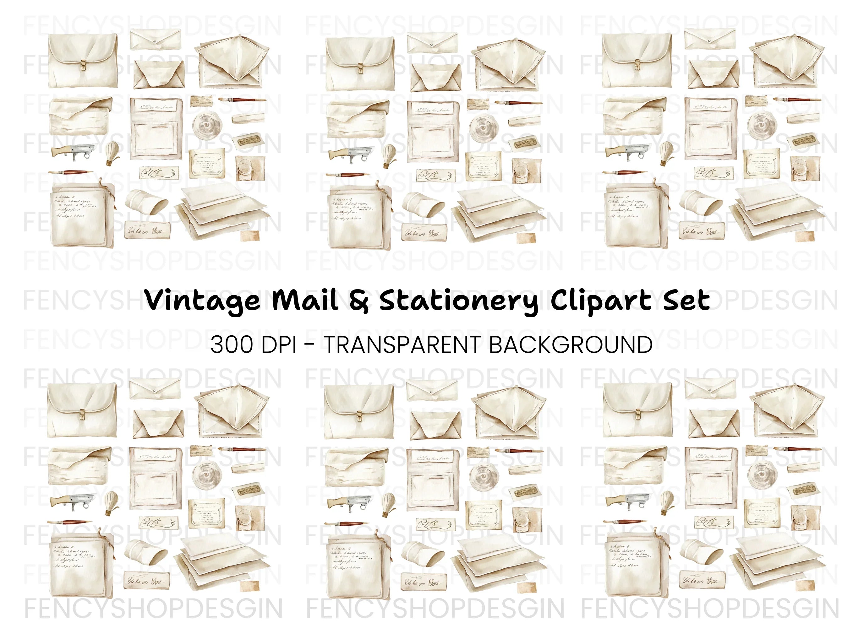Vintage Correspondence Clipart Bundle