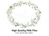 Delicate Wildflower Wreaths Clipart Bundle