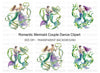 Romantic Mermaid and Merman Clipart Bundle