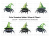 Cute Spider Witch Hat Halloween Clipart Bundle
