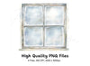 Frosted Winter Window Clipart Bundle