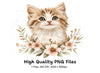 Cute Kitten Floral Wreath Clipart Bundle