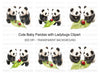 Cute Panda and Ladybugs Clipart Bundle