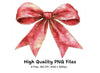 Red Christmas Bow Clipart Bundle