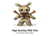 Mystical Voodoo Doll with Bones Clipart Bundle