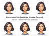 Bob Haircut Girl Clipart Bundle
