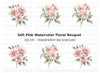 Pink Rose Floral Clipart Bundle