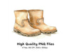 Beige Work Boots Clipart Bundle
