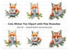 Cute Christmas Fox Clipart Bundle