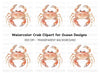 Light Orange Crab Clipart Bundle