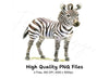 Cute Baby Zebra Clipart Bundle