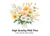 Sunny Yellow and White Floral Bouquets Clipart Bundle