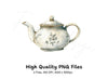 Elegant Neutral Teapots Clipart Bundle