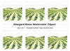 Green Vineyard Rows Clipart Bundle