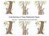 Cute Bunnies Climbing Tree Clipart Bundle