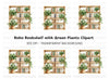 Wooden Bookshelf with Plants Clipart Bundle