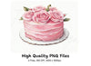Elegant Pink Rose Cakes Clipart Bundle