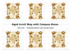 Vintage Treasure Map Clipart Bundle