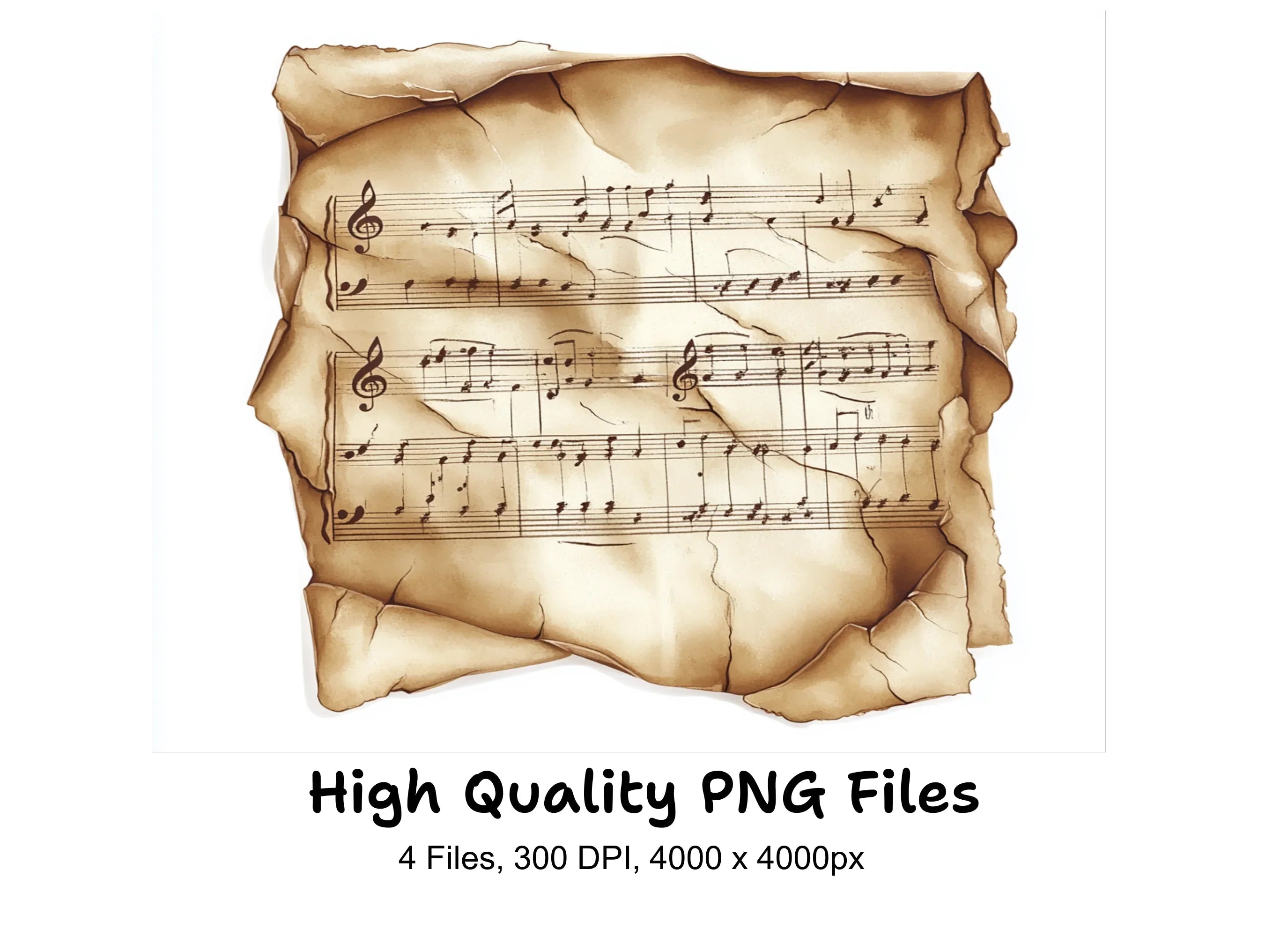 Vintage Music Sheets Clipart Bundle