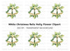 Elegant White Christmas Bells Clipart Bundle