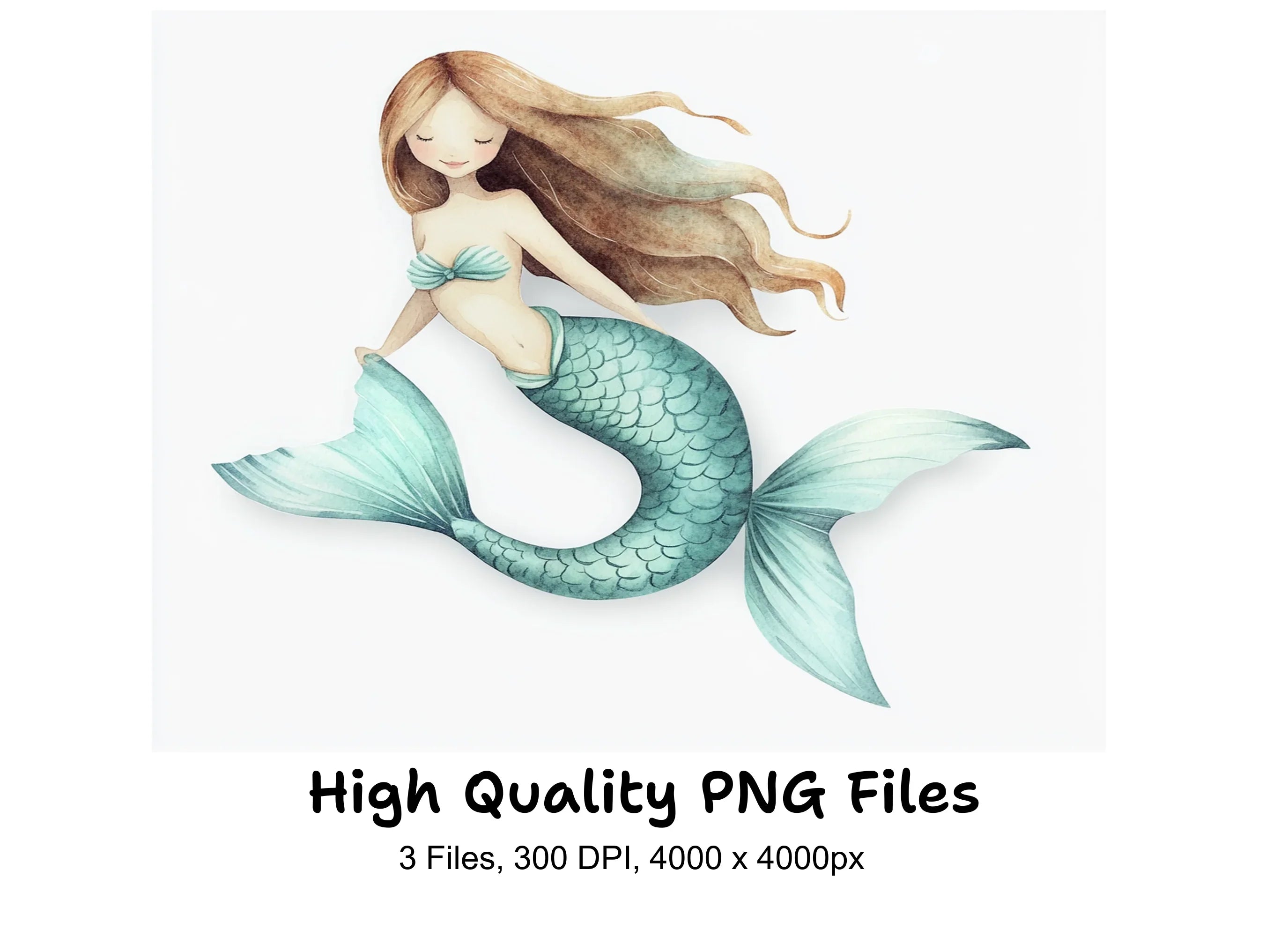 Cute Mermaid Clipart Bundle