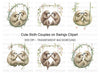 Cute Sloth Couple on Swings Clipart Bundle