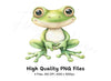 Charming Green Frog Clipart Bundle