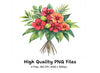 Tropical Hibiscus Flower Bouquets Clipart Bundle