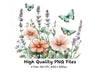 Lavender and Butterfly Floral Clipart Bundle