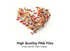 Autumn Leaves Heart Shape Clipart Bundle