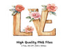 Wooden Love Letters Clipart Bundle