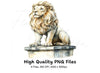 Majestic Lion Statues Clipart Bundle