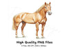 Majestic Palomino Horse Clipart Bundle