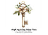 Floral Skeleton Keys Clipart Bundle