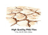 Desert Cracked Ground Clipart Bundle