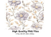 Soft Grey and White Floral Clipart Bundle