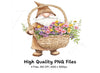 Spring Gnomes with Flower Baskets Clipart Bundle