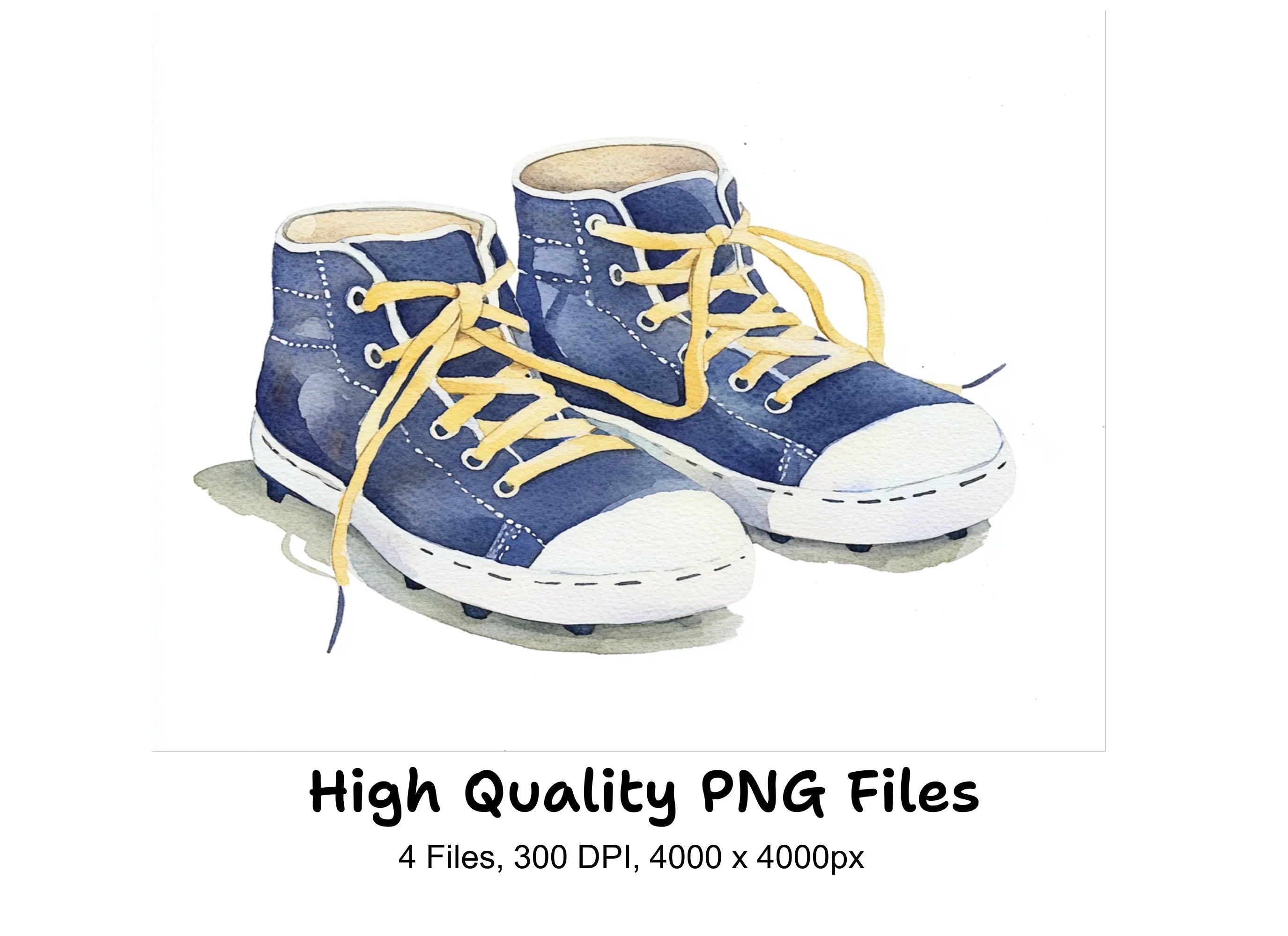 Blue White Athletic Shoes Clipart Bundle