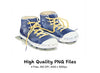 Blue White Athletic Shoes Clipart Bundle