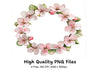 Cherry Blossom Wreaths Clipart Bundle