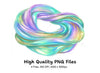 Abstract Iridescent Swirls Clipart Bundle